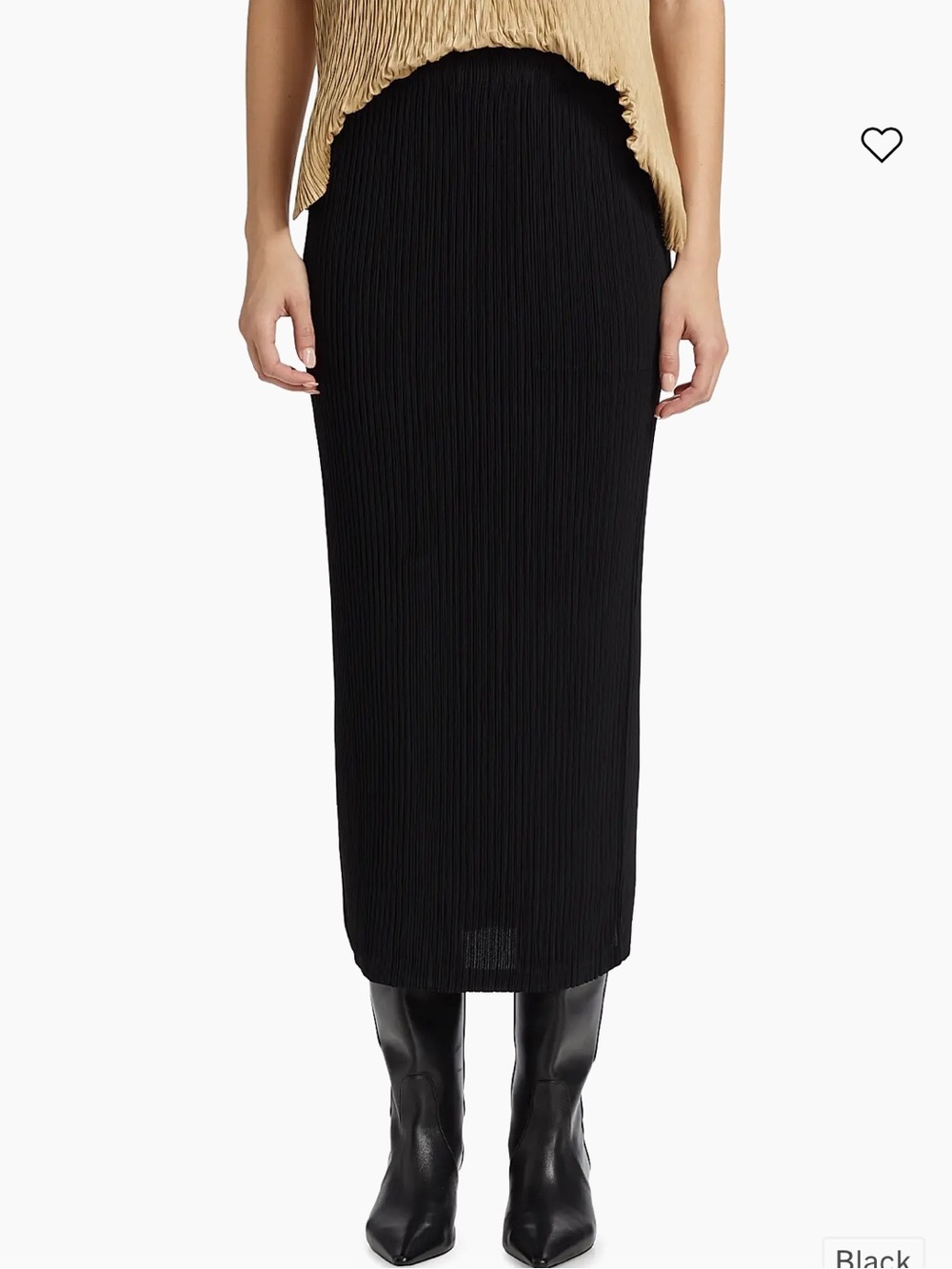 Favorite Daughter Black Ribbed Midi Skirt body con size extra small